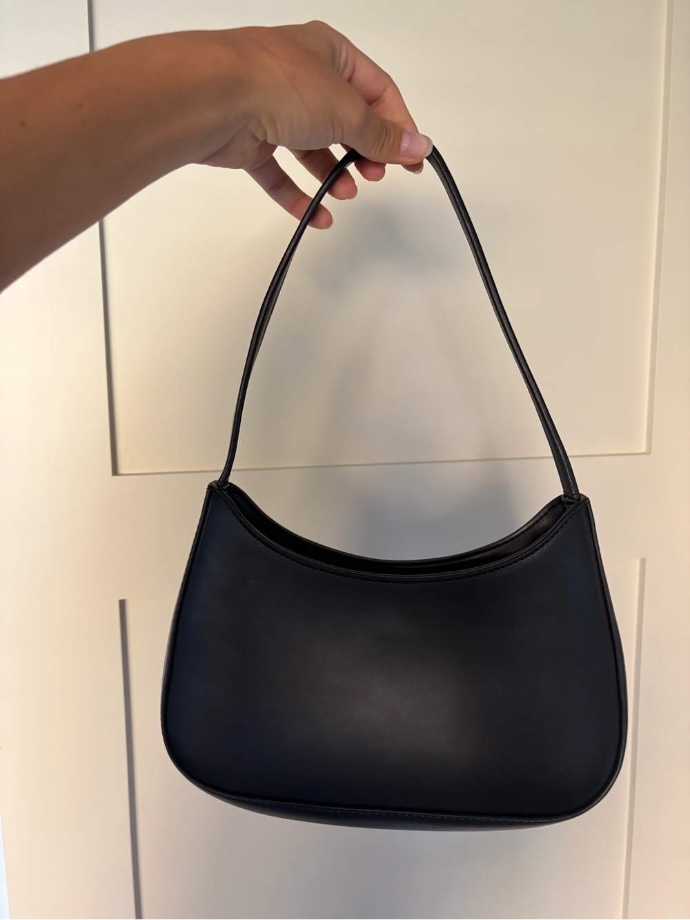 OAK + FORT Black Crescent Shoulder Bag